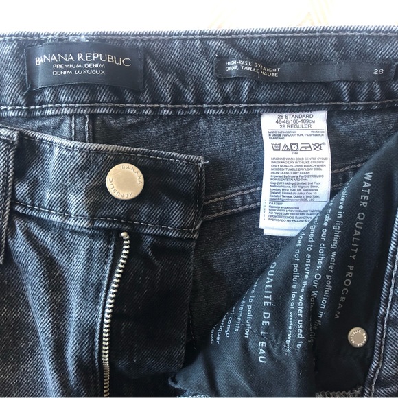 Banana Republic High-Rise Straight Jeans, Charcoal - Picture 4 of 4